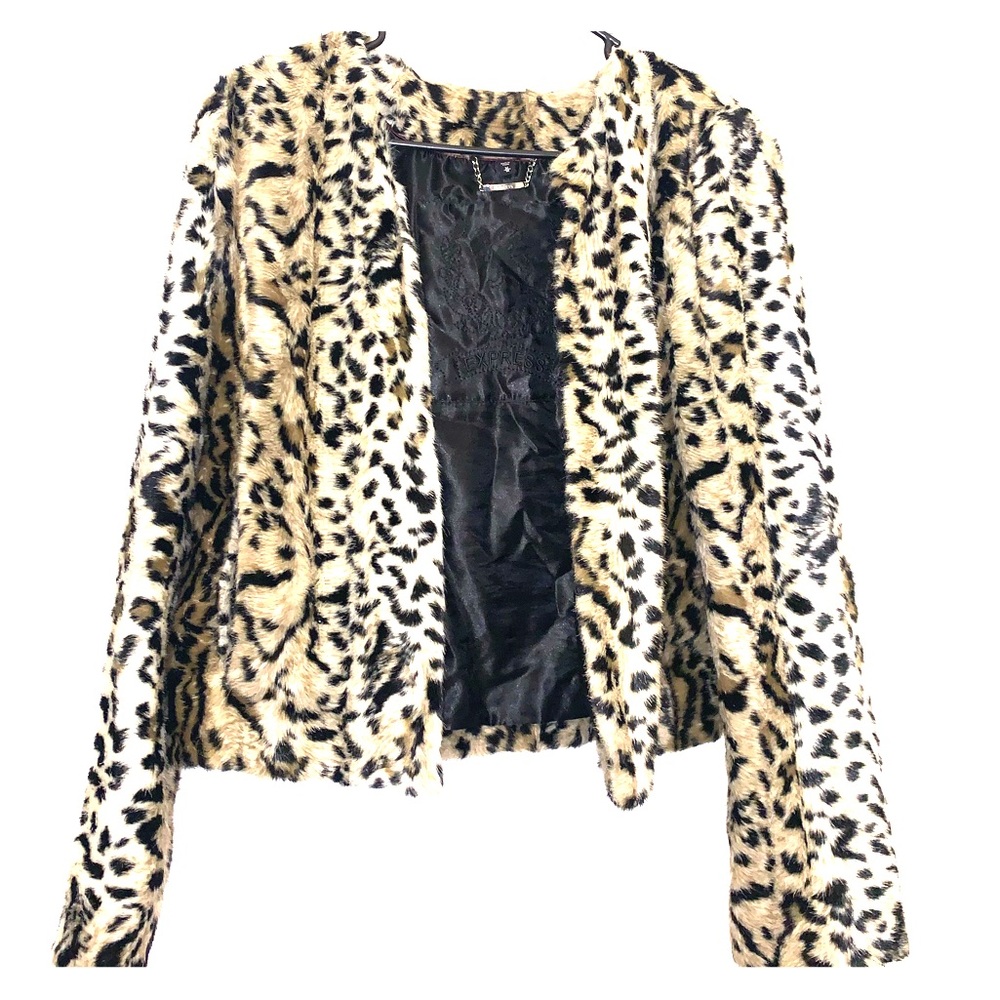 Ferocious faux fur leopard print jacket